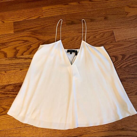 THEORY  RARE Kensington Draped Tank Top WHITE SIZE M NWT - Picture 4 of 7
